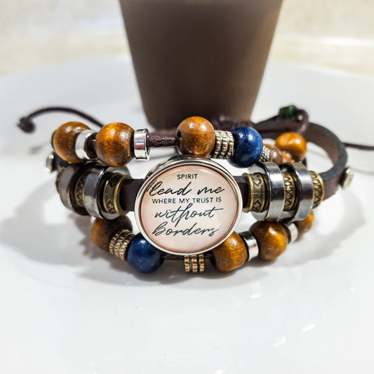 Spirit Lead Me Leather Stack Bracelet