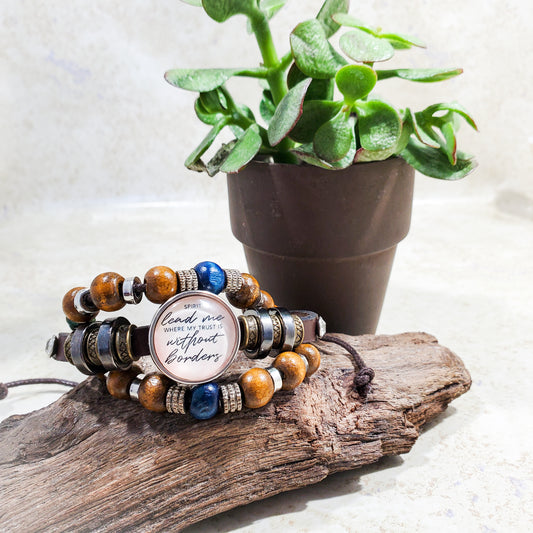Spirit Lead Me Leather Stack Bracelet
