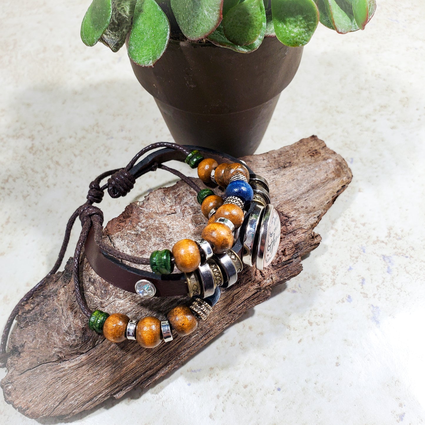 Unfininshed Leather Stack Bracelet
