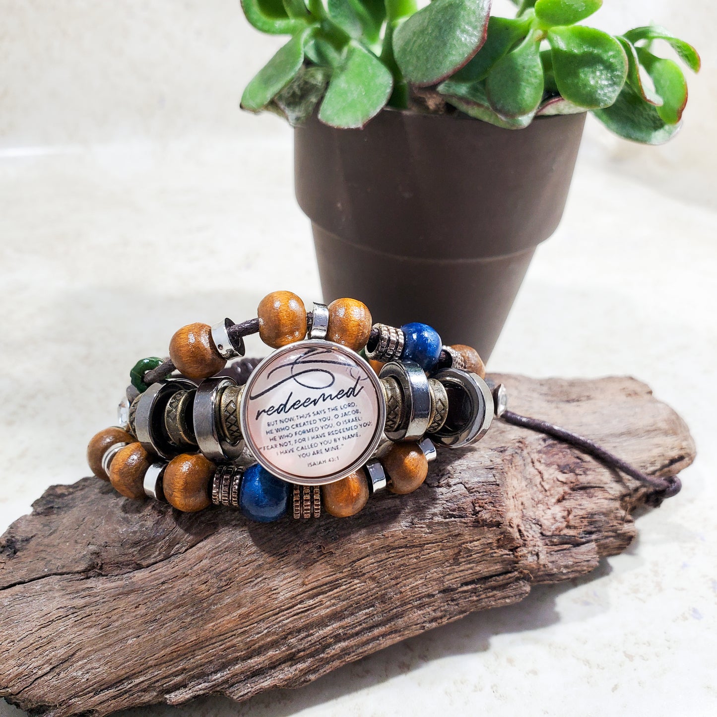 Redeemed Leather Stack Bracelet