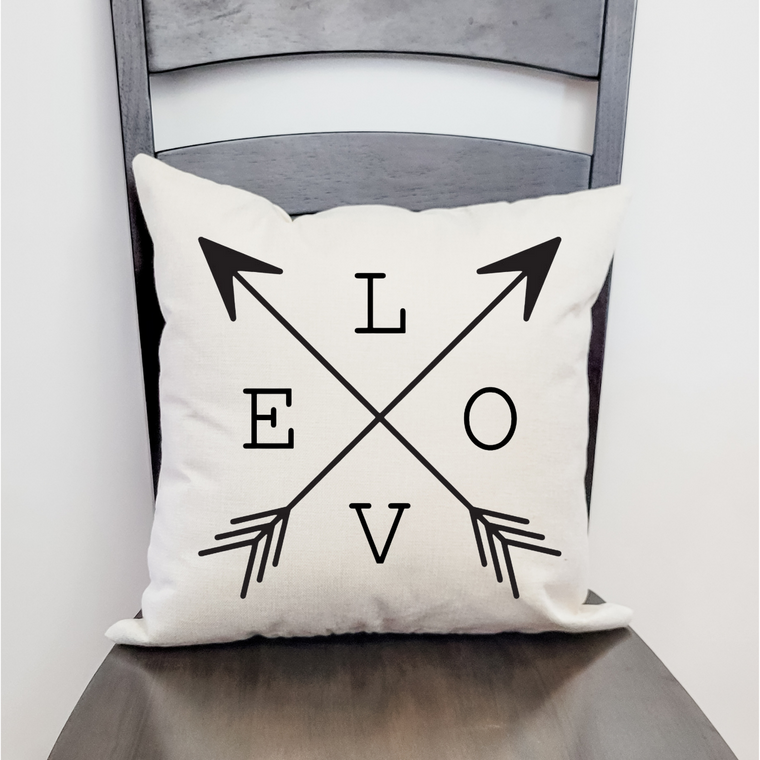 Love Crossed Arrows Pillow Cover
